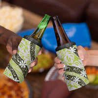 Olive Tahiti Tiare Monstera 4 in 1 Can Cooler Tumbler Polynesian Pattern Curve Style - Polynesian Pride