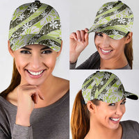 Olive Tahiti Tiare Monstera Classic Cap Polynesian Pattern Curve Style LT01 - Polynesian Pride