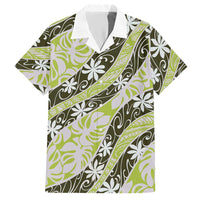 Olive Tahiti Tiare Monstera Hawaiian Shirt Polynesian Pattern Curve Style LT01 Olive - Polynesian Pride