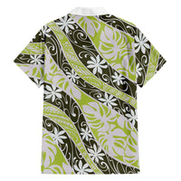 Olive Tahiti Tiare Monstera Hawaiian Shirt Polynesian Pattern Curve Style LT01 - Polynesian Pride