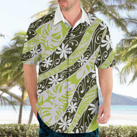 Olive Tahiti Tiare Monstera Hawaiian Shirt Polynesian Pattern Curve Style LT01 - Polynesian Pride