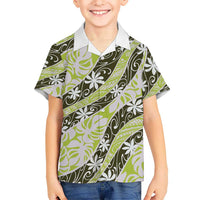 Olive Tahiti Tiare Monstera Hawaiian Shirt Polynesian Pattern Curve Style LT01 - Polynesian Pride