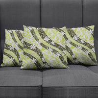 Olive Tahiti Tiare Monstera Pillow Cover Polynesian Pattern Curve Style - Polynesian Pride
