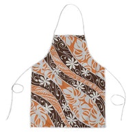 Puatou Tahiti Tiare Monstera Apron Polynesian Pattern Curve Style - Polynesian Pride