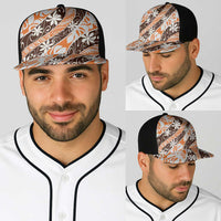 Puatou Tahiti Tiare Monstera Baseball Net Cap Polynesian Pattern Curve Style LT01 - Polynesian Pride