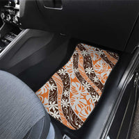 Puatou Tahiti Tiare Monstera Car Mats Polynesian Pattern Curve Style - Polynesian Pride