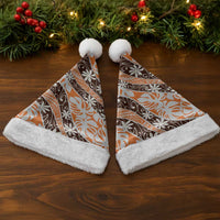 Puatou Tahiti Tiare Monstera Christmas Santa Hat Polynesian Pattern Curve Style - Polynesian Pride