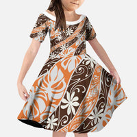 Puatou Tahiti Tiare Monstera Family Matching Off Shoulder Maxi Dress and Hawaiian Shirt Polynesian Pattern Curve Style - Polynesian Pride
