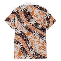 Puatou Tahiti Tiare Monstera Family Matching Off Shoulder Short Dress and Hawaiian Shirt Polynesian Pattern Curve Style - Polynesian Pride