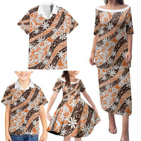 Puatou Tahiti Tiare Monstera Family Matching Puletasi and Hawaiian Shirt Polynesian Pattern Curve Style LT01 - Polynesian Pride