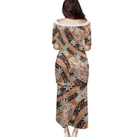 Puatou Tahiti Tiare Monstera Family Matching Puletasi and Hawaiian Shirt Polynesian Pattern Curve Style LT01 - Polynesian Pride