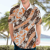 Puatou Tahiti Tiare Monstera Hawaiian Shirt Polynesian Pattern Curve Style LT01 - Polynesian Pride