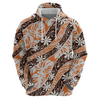 Puatou Tahiti Tiare Monstera Hoodie Polynesian Pattern Curve Style - Polynesian Pride
