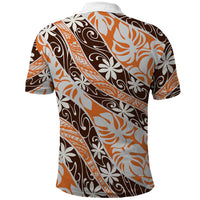 Puatou Tahiti Tiare Monstera Polo Shirt Polynesian Pattern Curve Style LT01 - Polynesian Pride
