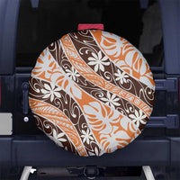 Puatou Tahiti Tiare Monstera Spare Tire Cover Polynesian Pattern Curve Style - Polynesian Pride