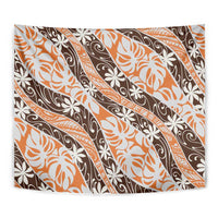 Puatou Tahiti Tiare Monstera Tapestry Polynesian Pattern Curve Style - Polynesian Pride