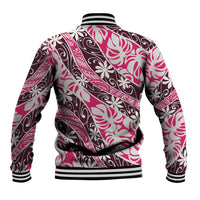 Tarona Tahiti Tiare Monstera Baseball Jacket Polynesian Pattern Curve Style - Polynesian Pride
