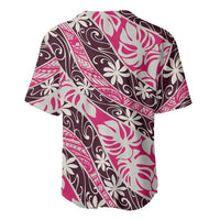 Tarona Tahiti Tiare Monstera Baseball Jersey Polynesian Pattern Curve Style LT01 - Polynesian Pride