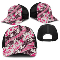 Tarona Tahiti Tiare Monstera Baseball Net Cap Polynesian Pattern Curve Style LT01 - Polynesian Pride