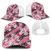 Tarona Tahiti Tiare Monstera Baseball Net Cap Polynesian Pattern Curve Style LT01 - Polynesian Pride
