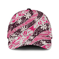 Tarona Tahiti Tiare Monstera Classic Cap Polynesian Pattern Curve Style LT01 Universal Fit Pink - Polynesian Pride