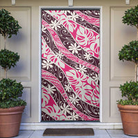 Tarona Tahiti Tiare Monstera Door Cover Polynesian Pattern Curve Style - Polynesian Pride