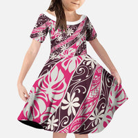 Tarona Tahiti Tiare Monstera Family Matching Off Shoulder Short Dress and Hawaiian Shirt Polynesian Pattern Curve Style - Polynesian Pride