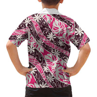 Tarona Tahiti Tiare Monstera Kid Hawaiian Shirt Polynesian Pattern Curve Style LT01 - Polynesian Pride