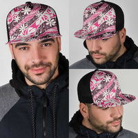Tarona Tahiti Tiare Monstera Mesh Trucker Cap Polynesian Pattern Curve Style LT01 - Polynesian Pride