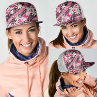 Tarona Tahiti Tiare Monstera Mesh Trucker Cap Polynesian Pattern Curve Style LT01 - Polynesian Pride