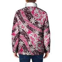 Tarona Tahiti Tiare Monstera Padded Jacket Polynesian Pattern Curve Style - Polynesian Pride