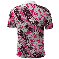 Tarona Tahiti Tiare Monstera Polo Shirt Polynesian Pattern Curve Style LT01 - Polynesian Pride