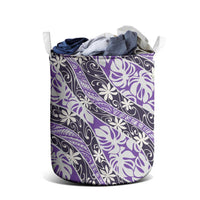 Vareau Tahiti Tiare Monstera Laundry Basket Polynesian Pattern Curve Style - Polynesian Pride