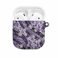 Vareau Tahiti Tiare Monstera AirPods Case Polynesian Pattern Curve Style LT01 Purple - Polynesian Pride