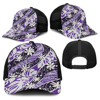 Vareau Tahiti Tiare Monstera Baseball Net Cap Polynesian Pattern Curve Style LT01 - Polynesian Pride