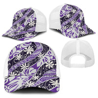 Vareau Tahiti Tiare Monstera Baseball Net Cap Polynesian Pattern Curve Style LT01 - Polynesian Pride