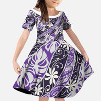 Vareau Tahiti Tiare Monstera Family Matching Off The Shoulder Long Sleeve Dress and Hawaiian Shirt Polynesian Pattern Curve Style - Polynesian Pride
