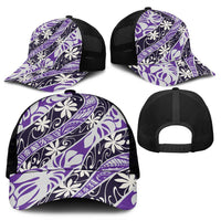 Vareau Tahiti Tiare Monstera Mesh Trucker Cap Polynesian Pattern Curve Style - Polynesian Pride