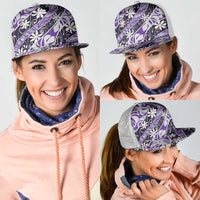 Vareau Tahiti Tiare Monstera Mesh Trucker Cap Polynesian Pattern Curve Style LT01 - Polynesian Pride