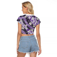 Vareau Tahiti Tiare Monstera Raglan Cropped T Shirt Polynesian Pattern Curve Style LT01 - Polynesian Pride