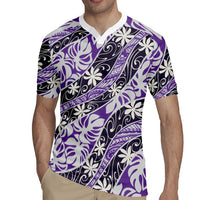 Vareau Tahiti Tiare Monstera Rugby Jersey Polynesian Pattern Curve Style LT01 - Polynesian Pride