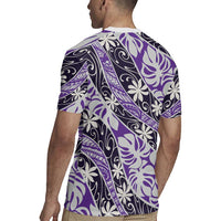 Vareau Tahiti Tiare Monstera Rugby Jersey Polynesian Pattern Curve Style LT01 - Polynesian Pride