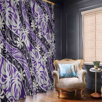 Vareau Tahiti Tiare Monstera Window Curtain Polynesian Pattern Curve Style - Polynesian Pride