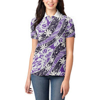 Vareau Tahiti Tiare Monstera Women Polo Shirt Polynesian Pattern Curve Style LT01 - Polynesian Pride