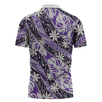 Vareau Tahiti Tiare Monstera Zipper Polo Shirt Polynesian Pattern Curve Style LT01 - Polynesian Pride