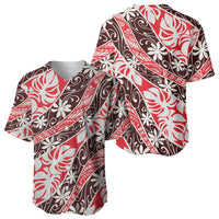 Uteute Tahiti Tiare Monstera Baseball Jersey Polynesian Pattern Curve Style LT01 - Polynesian Pride