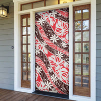 Uteute Tahiti Tiare Monstera Door Cover Polynesian Pattern Curve Style - Polynesian Pride