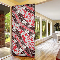 Uteute Tahiti Tiare Monstera Door Cover Polynesian Pattern Curve Style - Polynesian Pride