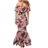 Uteute Tahiti Tiare Monstera Family Matching Mermaid Dress and Hawaiian Shirt Polynesian Pattern Curve Style - Polynesian Pride