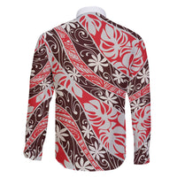 Uteute Tahiti Tiare Monstera Family Matching Off The Shoulder Long Sleeve Dress and Hawaiian Shirt Polynesian Pattern Curve Style - Polynesian Pride
